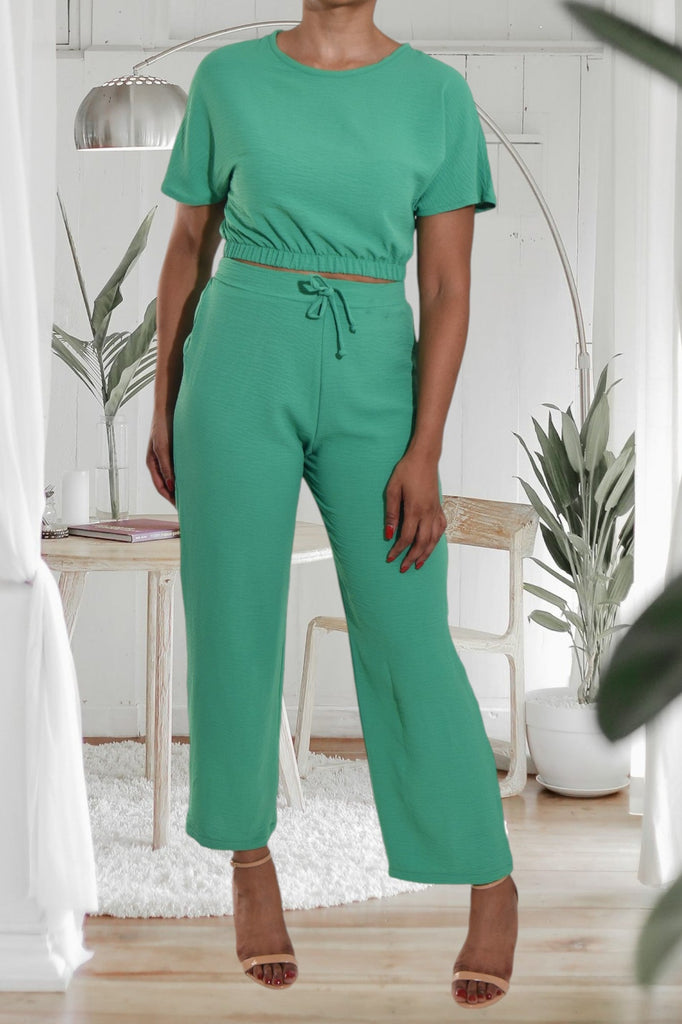 Ladies Dark Green Crop Set - StylePhase SA