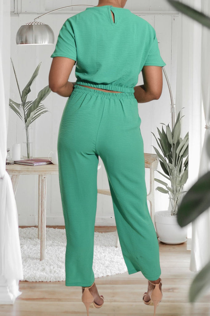 Ladies Dark Green Crop Set - StylePhase SA