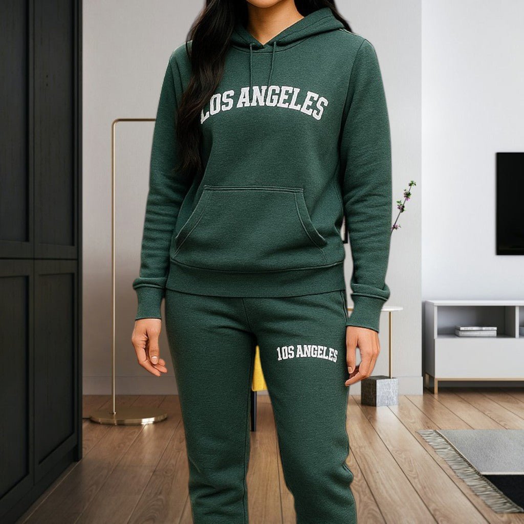 Ladies Dark Green Printed Tracksuit Set - StylePhase SA