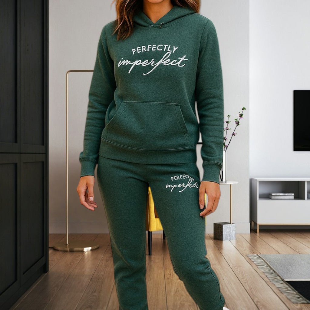 Ladies Dark Green Printed Tracksuit Set - StylePhase SA