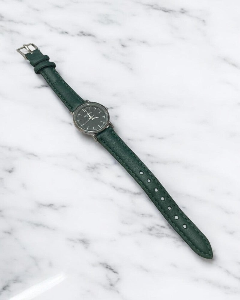 Ladies Dark Green Thin Strap Watch - StylePhase SA