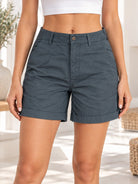Ladies Dark Grey Elastic Back Shorts - StylePhase SA