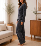 Ladies Dark Grey Polar Fleece Pyjama Set - StylePhase SA