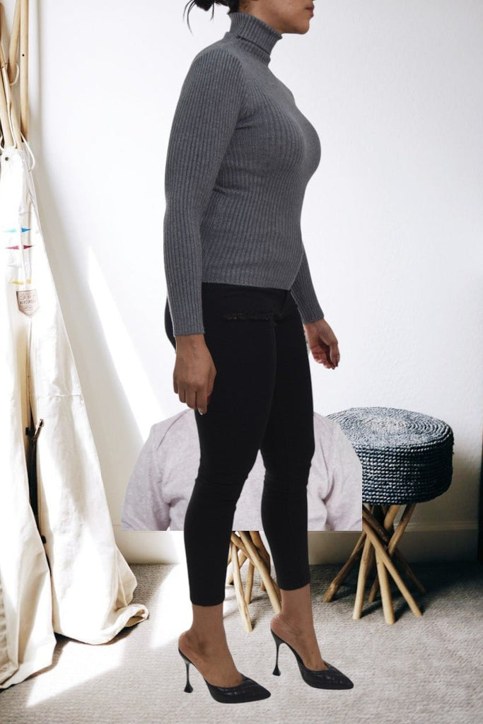 Ladies Dark Grey Polo Neck Jersey - StylePhase SA