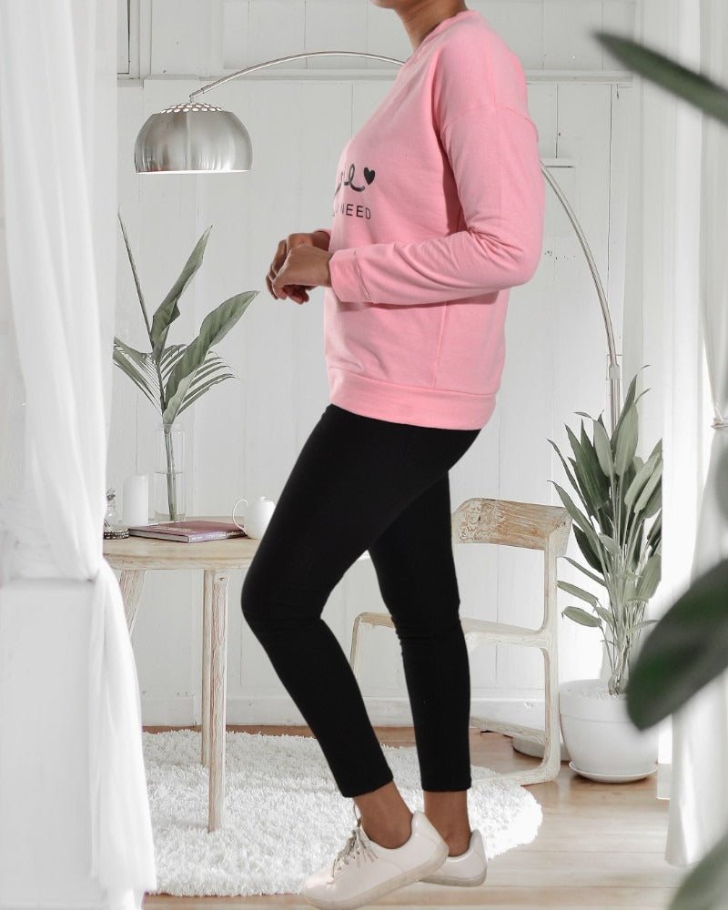 Ladies Dark Pink Printed Sweater - StylePhase SA