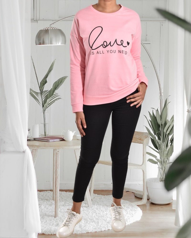 Ladies Dark Pink Printed Sweater - StylePhase SA