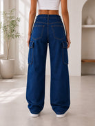 Ladies Dark Wash Side Flap Pocket Jeans - StylePhase SA