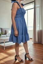 Ladies Denim Shoulder Tie Dress - StylePhase SA