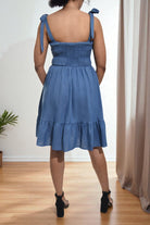 Ladies Denim Shoulder Tie Dress - StylePhase SA