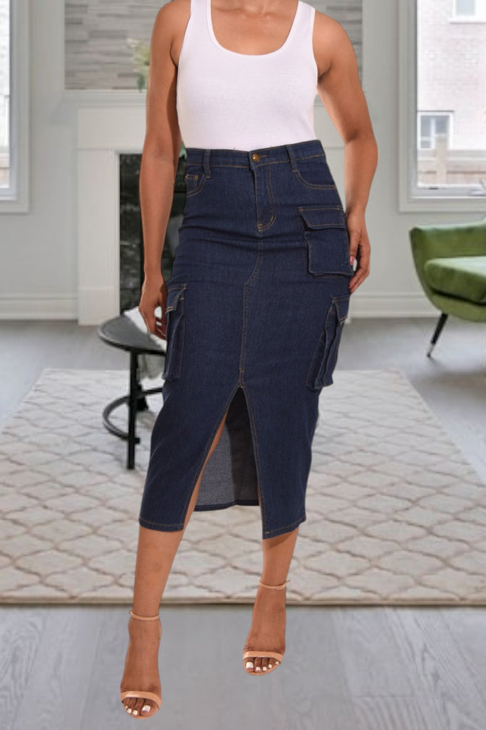 Ladies Denim Slit Skirt - StylePhase SA