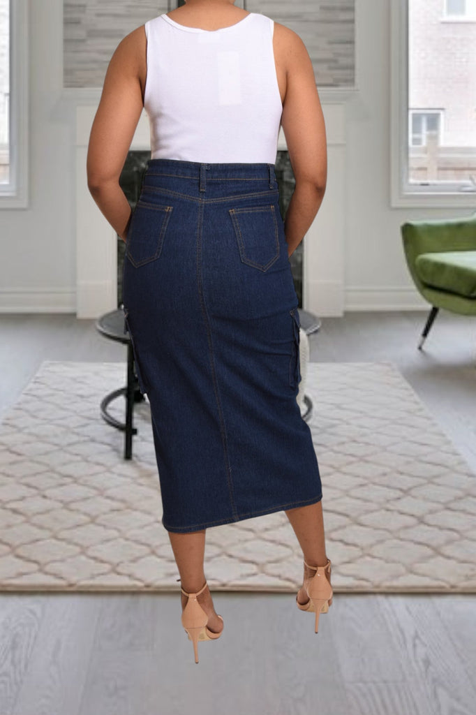 Ladies Denim Slit Skirt - StylePhase SA