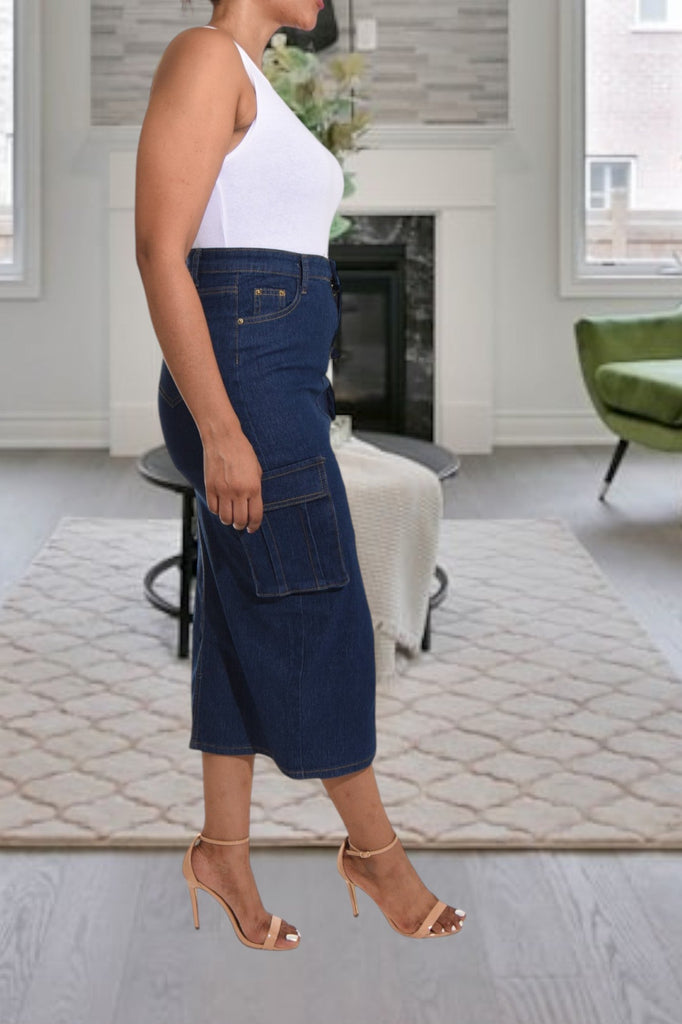 Ladies Denim Slit Skirt - StylePhase SA