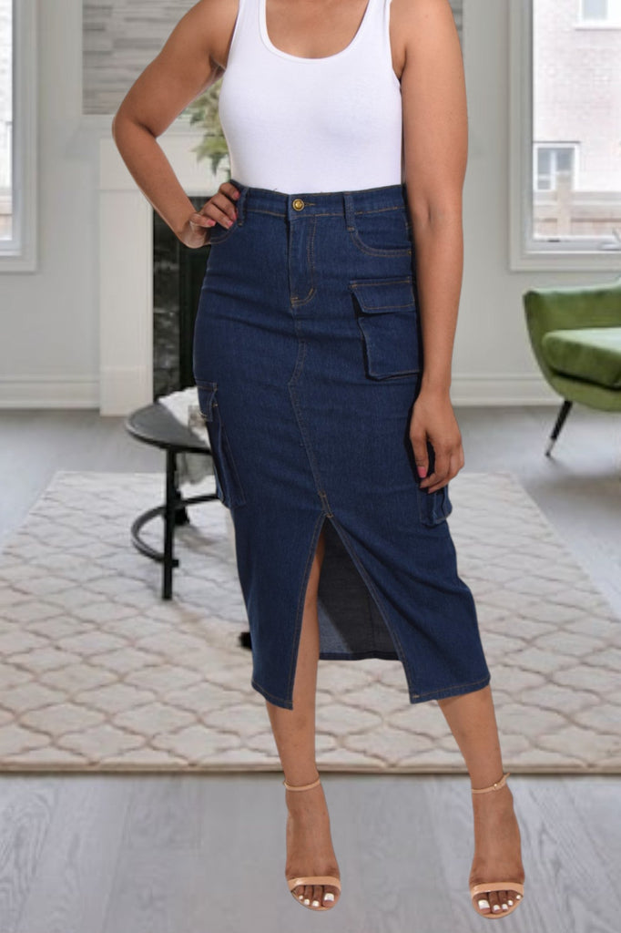 Ladies Denim Slit Skirt - StylePhase SA