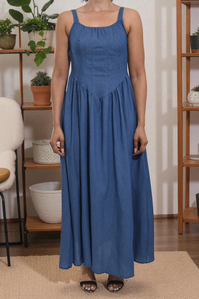 Ladies Denim Tie Front Dress - StylePhase SA