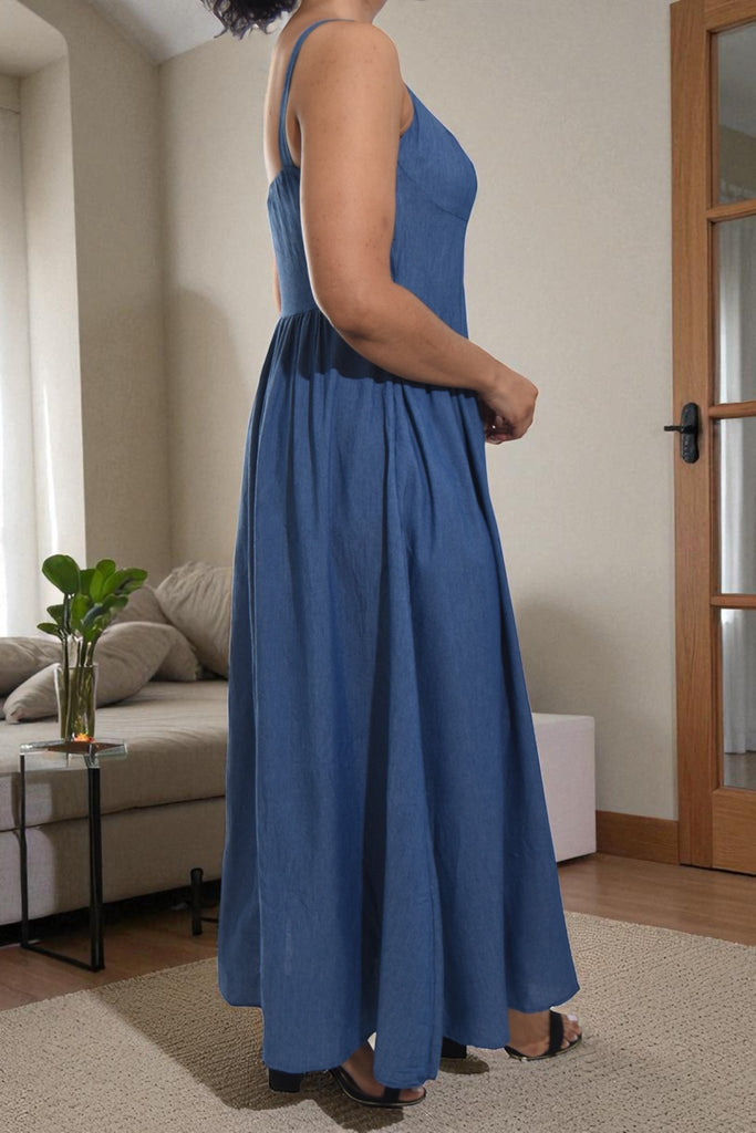 Ladies Denim Tie Front Dress - StylePhase SA