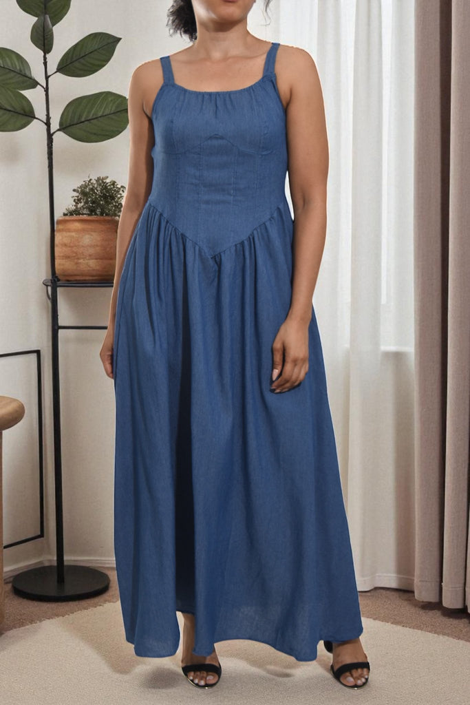 Ladies Denim Tie Front Dress - StylePhase SA