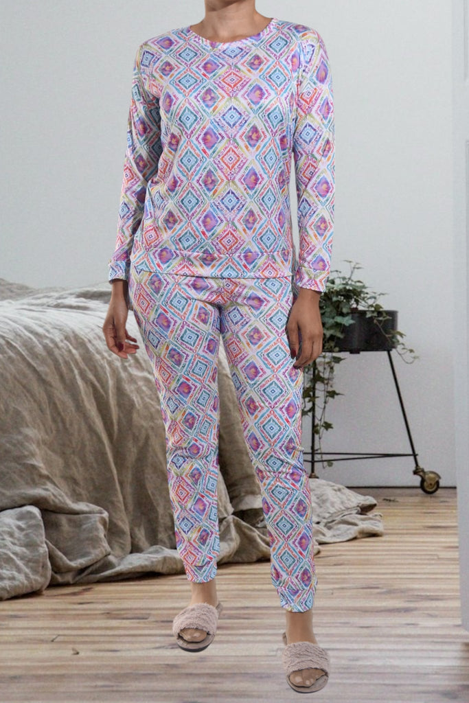 Ladies Diamond Printed Pj Set - StylePhase SA
