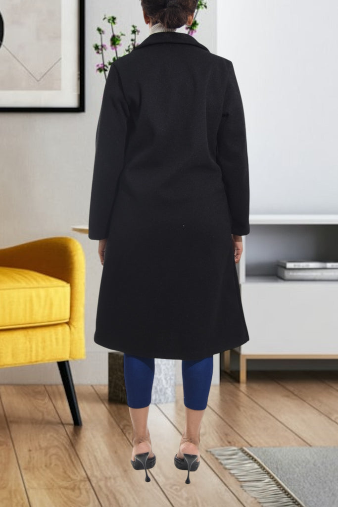Ladies Double Breast Black Coat - StylePhase SA