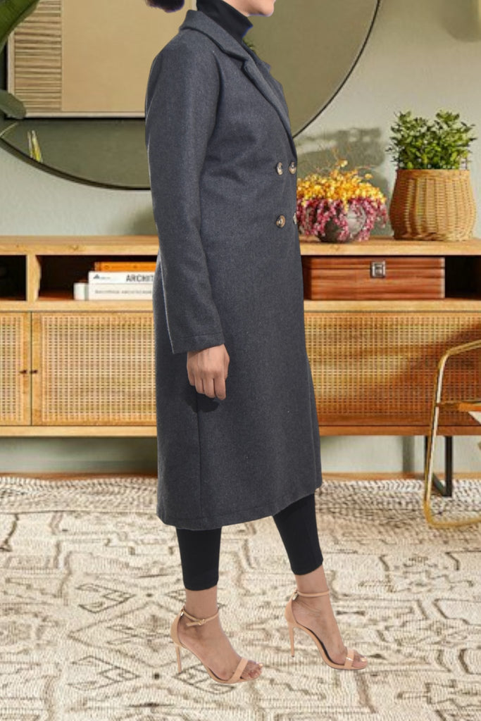 Ladies Double Breast Grey Coat - StylePhase SA