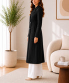Ladies Double Breast Melton Coat Black - StylePhase SA