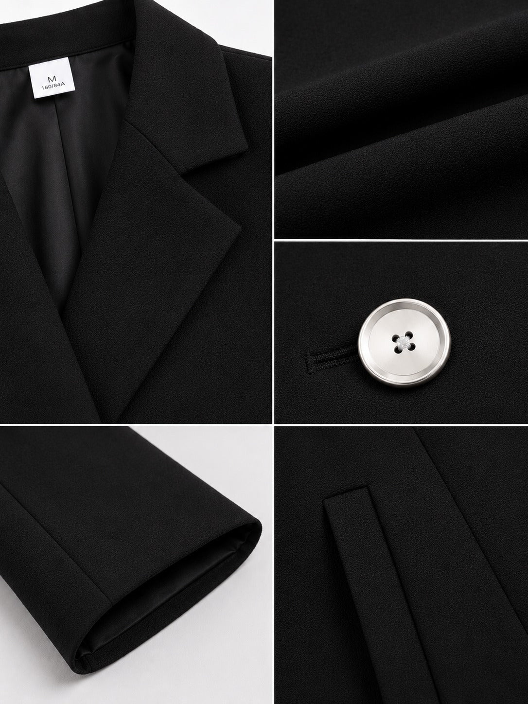 Ladies Double Breast Melton Coat Black - StylePhase SA