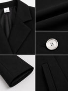 Ladies Double Breast Melton Coat Black - StylePhase SA