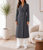 Ladies Double Breast Melton Coat Charcoal Grey - StylePhase SA