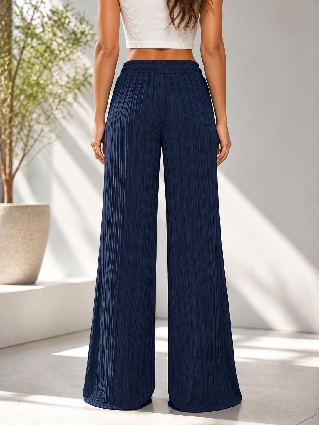 Ladies Draw String Pants-Navy - StylePhase SA