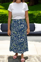 Ladies Elastic Skirt - Green Printed - StylePhase SA