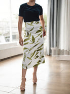 Ladies Elastic Skirt - Leaf Print - StylePhase SA