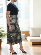 Ladies Elastic Skirt - Olive Floral - StylePhase SA
