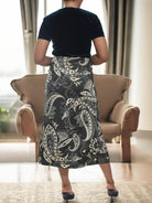 Ladies Elastic Skirt - Olive Paisley - StylePhase SA