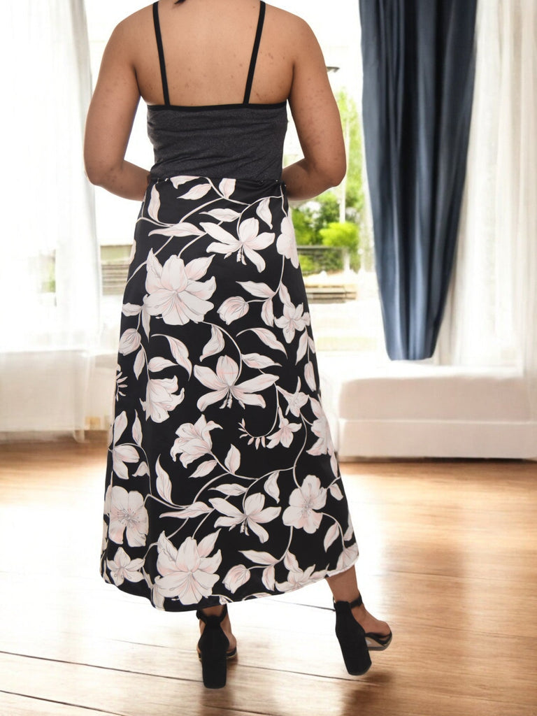 Ladies Elastic Skirt - Pink Flowers - StylePhase SA