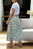 Ladies Elastic Skirt - Sage Floral - StylePhase SA