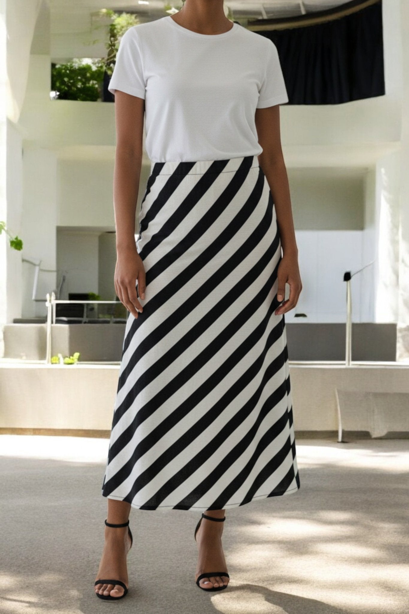 Ladies Elastic Skirt - Stripes - StylePhase SA