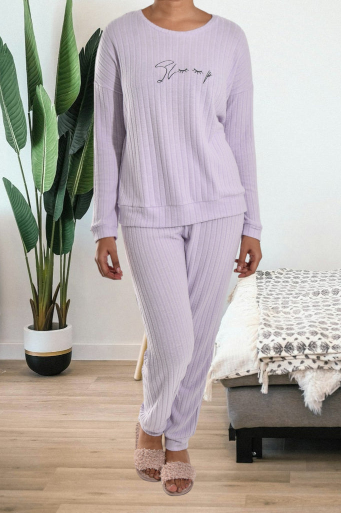 Ladies Embroidered Lilac Pyjama Set - StylePhase SA