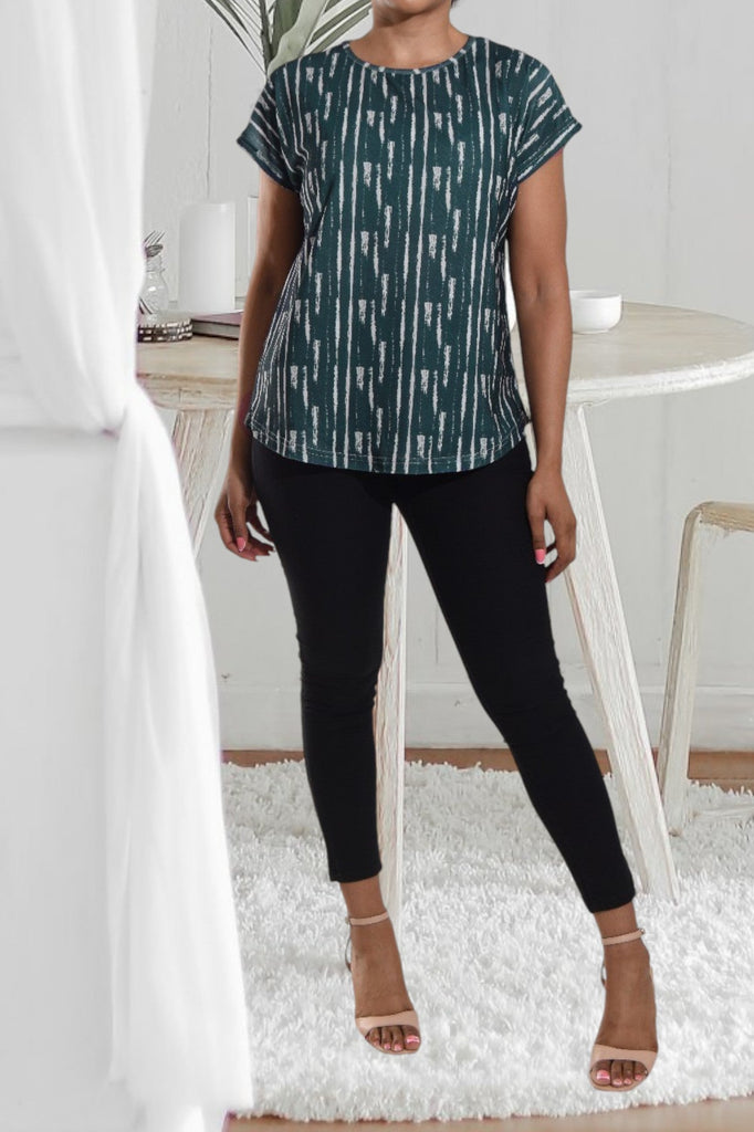 Ladies Emerald Printed Knit Top - StylePhase SA