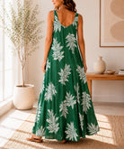Ladies Fern Print Maxi Dress -Dark Green - StylePhase SA