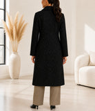 Ladies Fleece Black Double Breast Coat - StylePhase SA