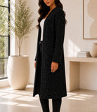 Ladies Fleece Black Open Coat - StylePhase SA