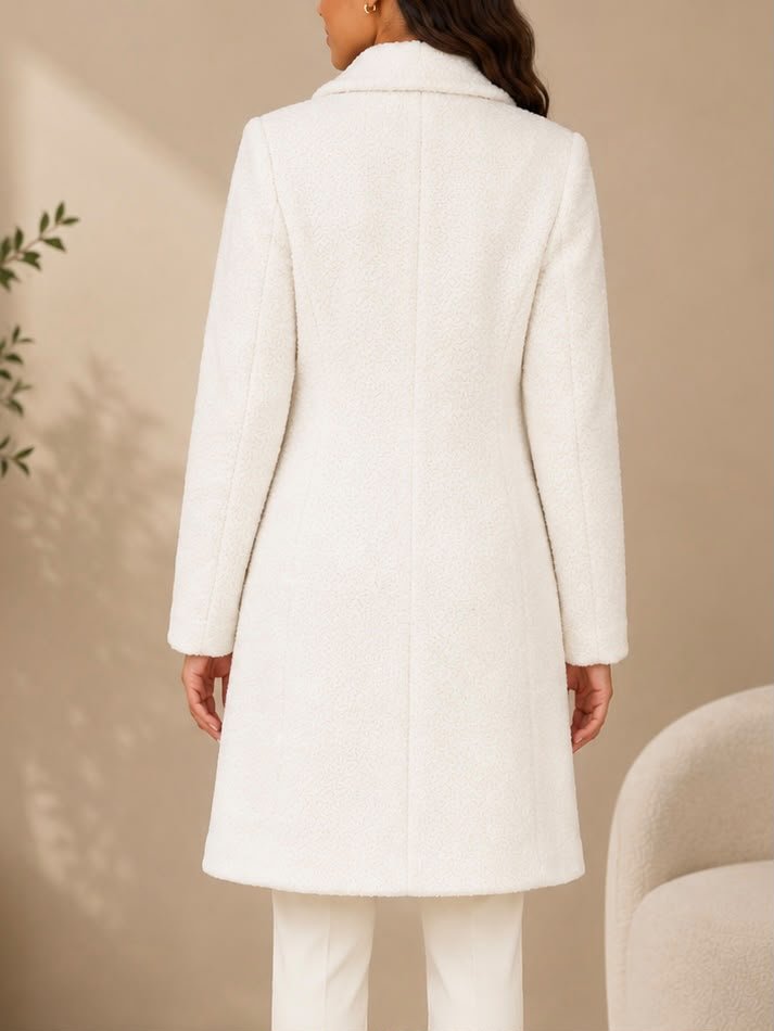 Ladies Fleece Cream Double Breast Coat - StylePhase SA