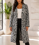 Ladies Fleece Grey And Black Open Coat - StylePhase SA