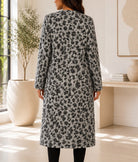 Ladies Fleece Grey And Black Open Coat - StylePhase SA
