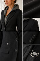 Ladies Fleece Hoody Lined Jacket - Black - StylePhase SA