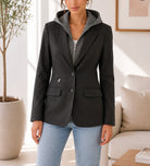 Ladies Fleece Hoody Lined Jacket - Black - StylePhase SA