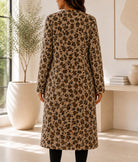 Ladies Fleece Leopard Print Open Coat - StylePhase SA