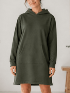 Ladies Fleece Olive Mélange Sleep Shirt - StylePhase SA