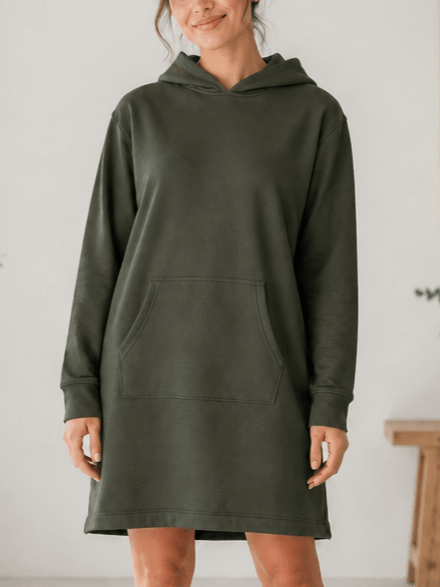Ladies Fleece Olive Mélange Sleep Shirt - StylePhase SA