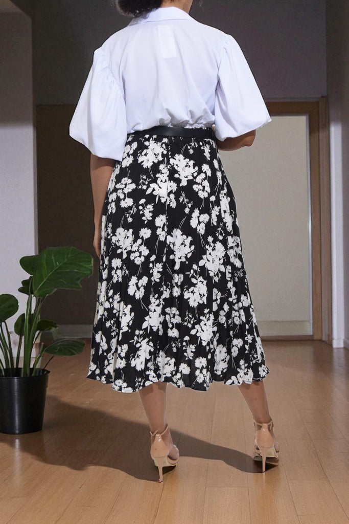 Ladies Floral Black Pocket Skirt (No Belt) - StylePhase SA