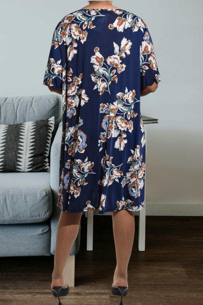 Ladies Floral Navy Dress - StylePhase SA